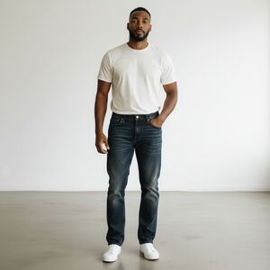 The Foundry Supply Co Jeans Mens Med Wash Cotton Straight Leg Sz 36x36 (36x34)